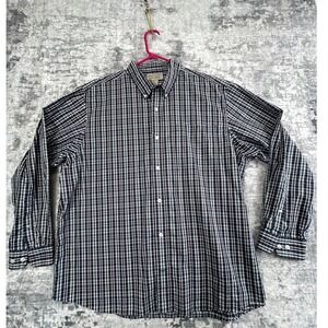 Duluth Trading Wrinkle Fighter Shirt Mens 2XL Blue Burgundy Plaid Button  Cotton